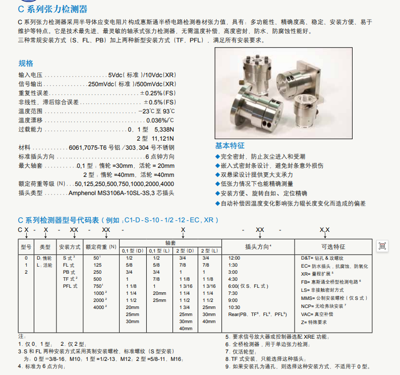 DFE?TR張力輥檢測器